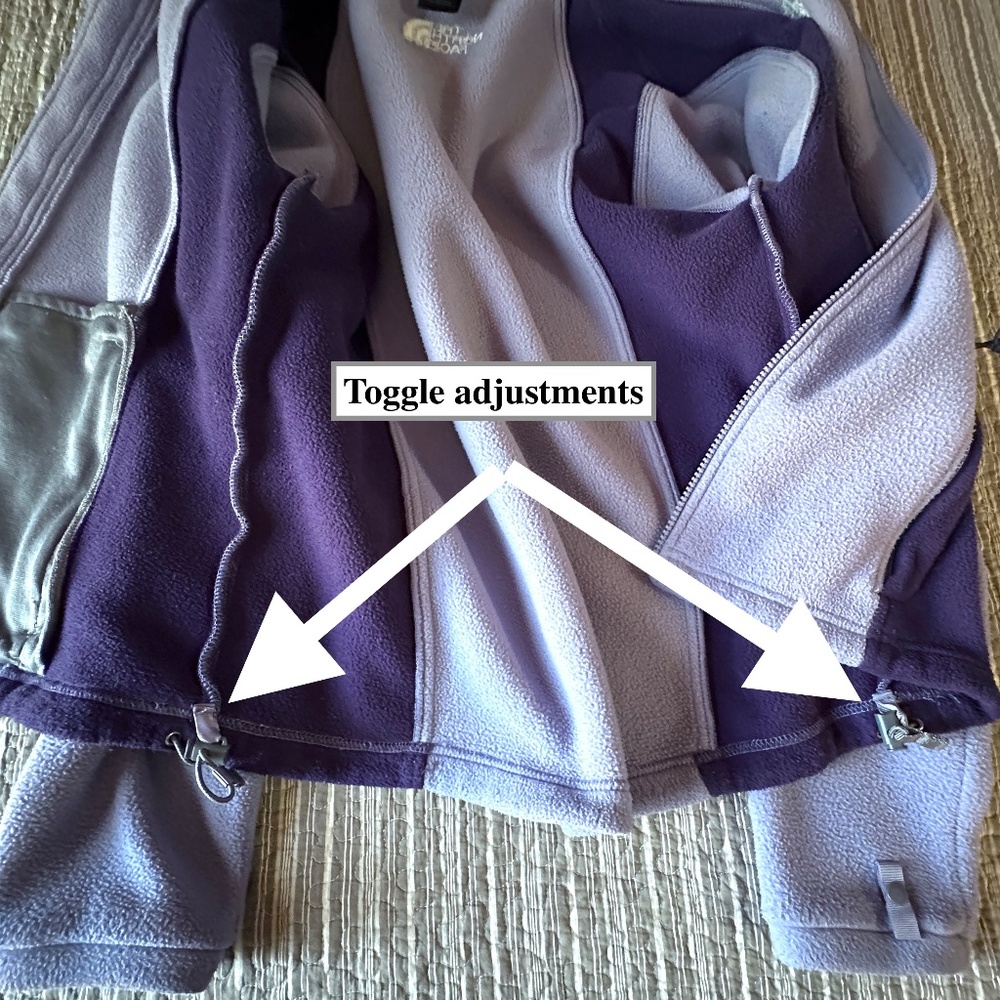 THE NORTH FACE Full Zip 2 Tone Purple Fleece Jacket Pockets Medium - Picture 7 of 12